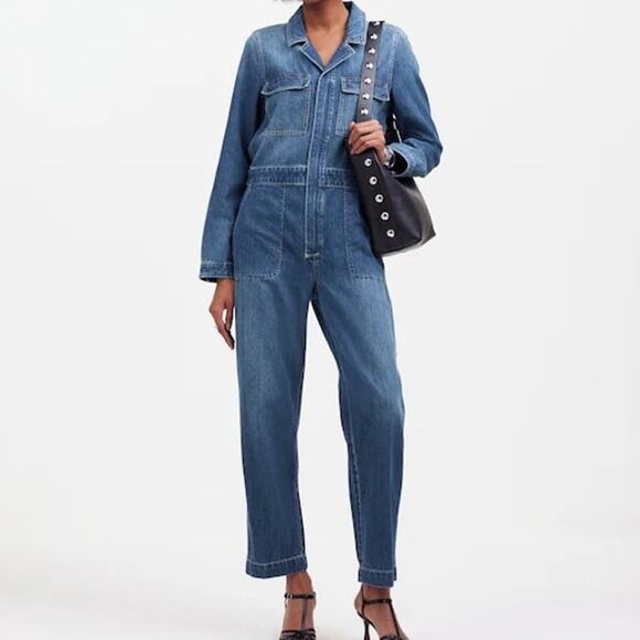 Madewell NWT Dewitt Wash Zip Front Iconic Utility Coverall Denim Jumpsuit XS - Picture 11 of 15